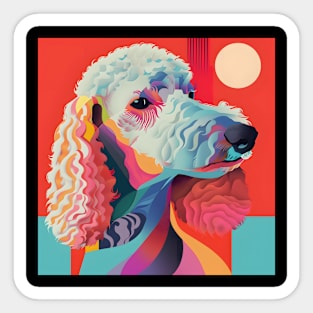 Bedlington Terrier in 80's Sticker